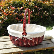 Загрузить изображение в средство просмотра галереи, Wicker Basket Picnic Basket Gift Empty Oval Willow Woven Basket Easter Large Storage Wine Basket