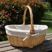 Загрузить изображение в средство просмотра галереи, Wicker Basket Picnic Basket Gift Empty Oval Willow Woven Basket Easter Large Storage Wine Basket